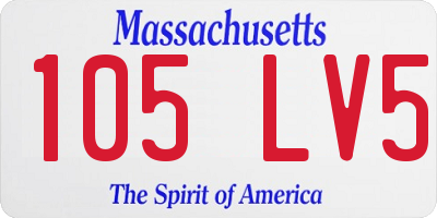 MA license plate 105LV5