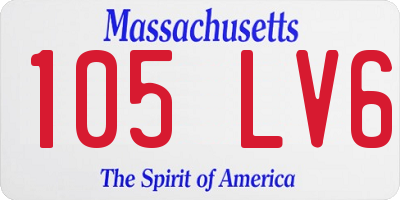 MA license plate 105LV6