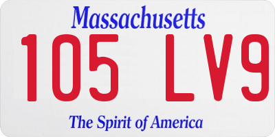 MA license plate 105LV9