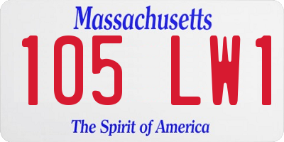 MA license plate 105LW1