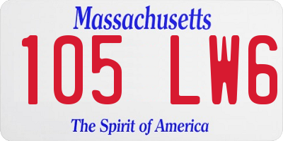 MA license plate 105LW6