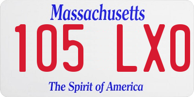MA license plate 105LX0