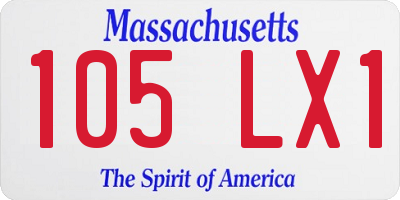 MA license plate 105LX1