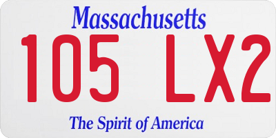 MA license plate 105LX2