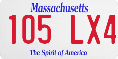 MA license plate 105LX4