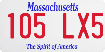 MA license plate 105LX5