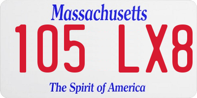 MA license plate 105LX8