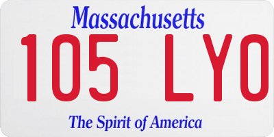 MA license plate 105LY0