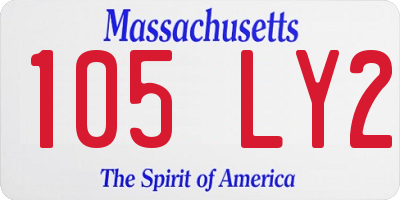 MA license plate 105LY2