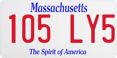 MA license plate 105LY5