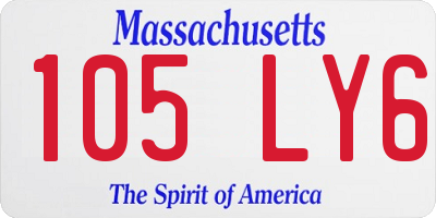 MA license plate 105LY6
