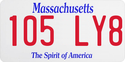 MA license plate 105LY8