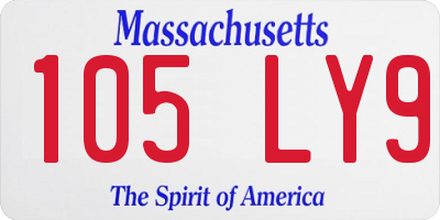 MA license plate 105LY9