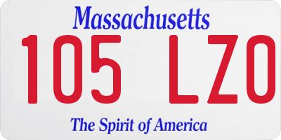 MA license plate 105LZ0