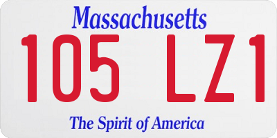 MA license plate 105LZ1