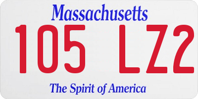 MA license plate 105LZ2
