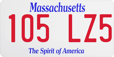 MA license plate 105LZ5