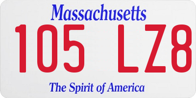 MA license plate 105LZ8