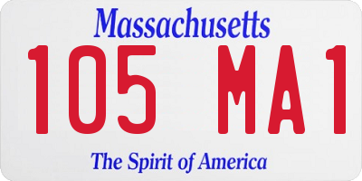 MA license plate 105MA1