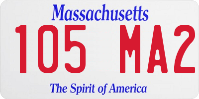 MA license plate 105MA2
