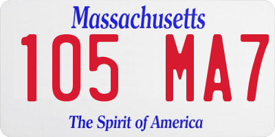 MA license plate 105MA7