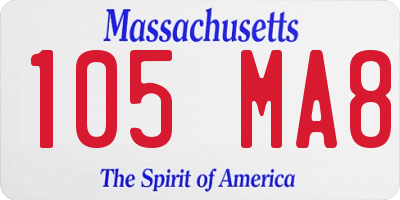 MA license plate 105MA8