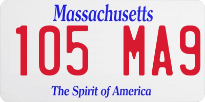 MA license plate 105MA9