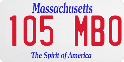MA license plate 105MB0