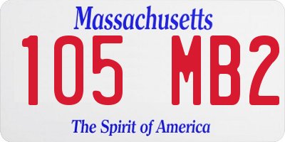 MA license plate 105MB2