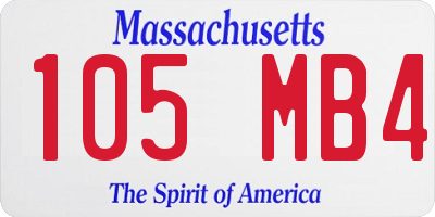 MA license plate 105MB4