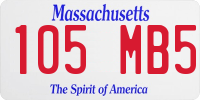 MA license plate 105MB5