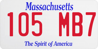 MA license plate 105MB7