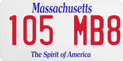 MA license plate 105MB8