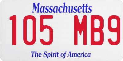 MA license plate 105MB9