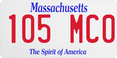 MA license plate 105MC0