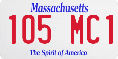 MA license plate 105MC1