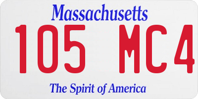 MA license plate 105MC4