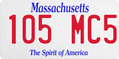 MA license plate 105MC5