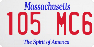 MA license plate 105MC6