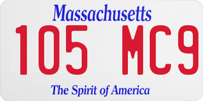 MA license plate 105MC9