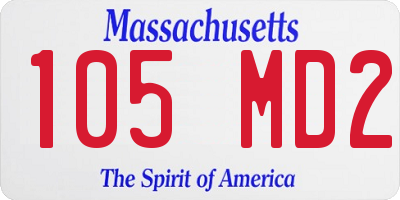 MA license plate 105MD2