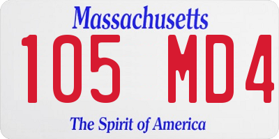 MA license plate 105MD4