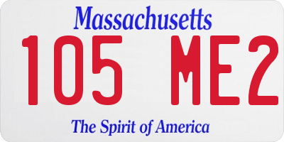 MA license plate 105ME2