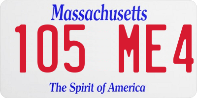 MA license plate 105ME4