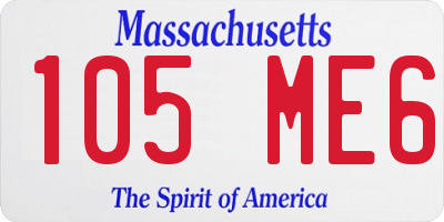 MA license plate 105ME6
