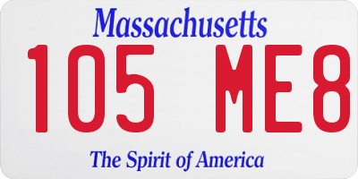 MA license plate 105ME8