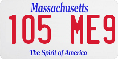 MA license plate 105ME9