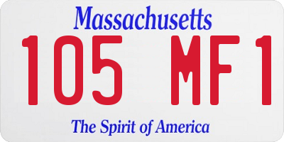 MA license plate 105MF1