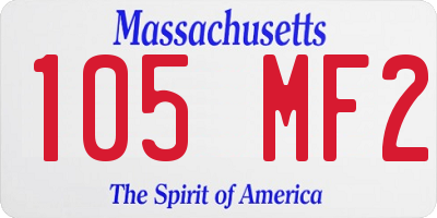 MA license plate 105MF2