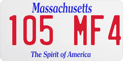 MA license plate 105MF4